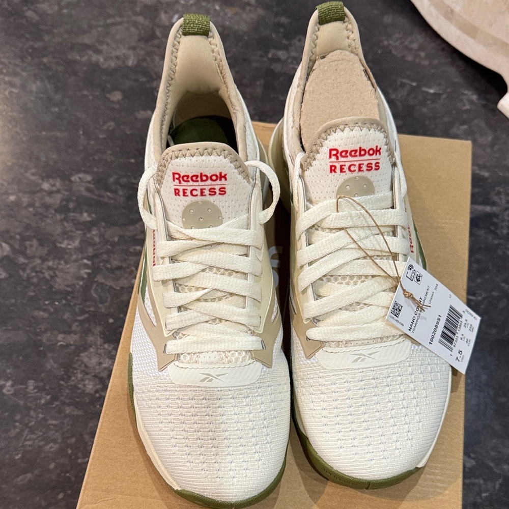 Reebok Recess Cream and Olive Sneakers
